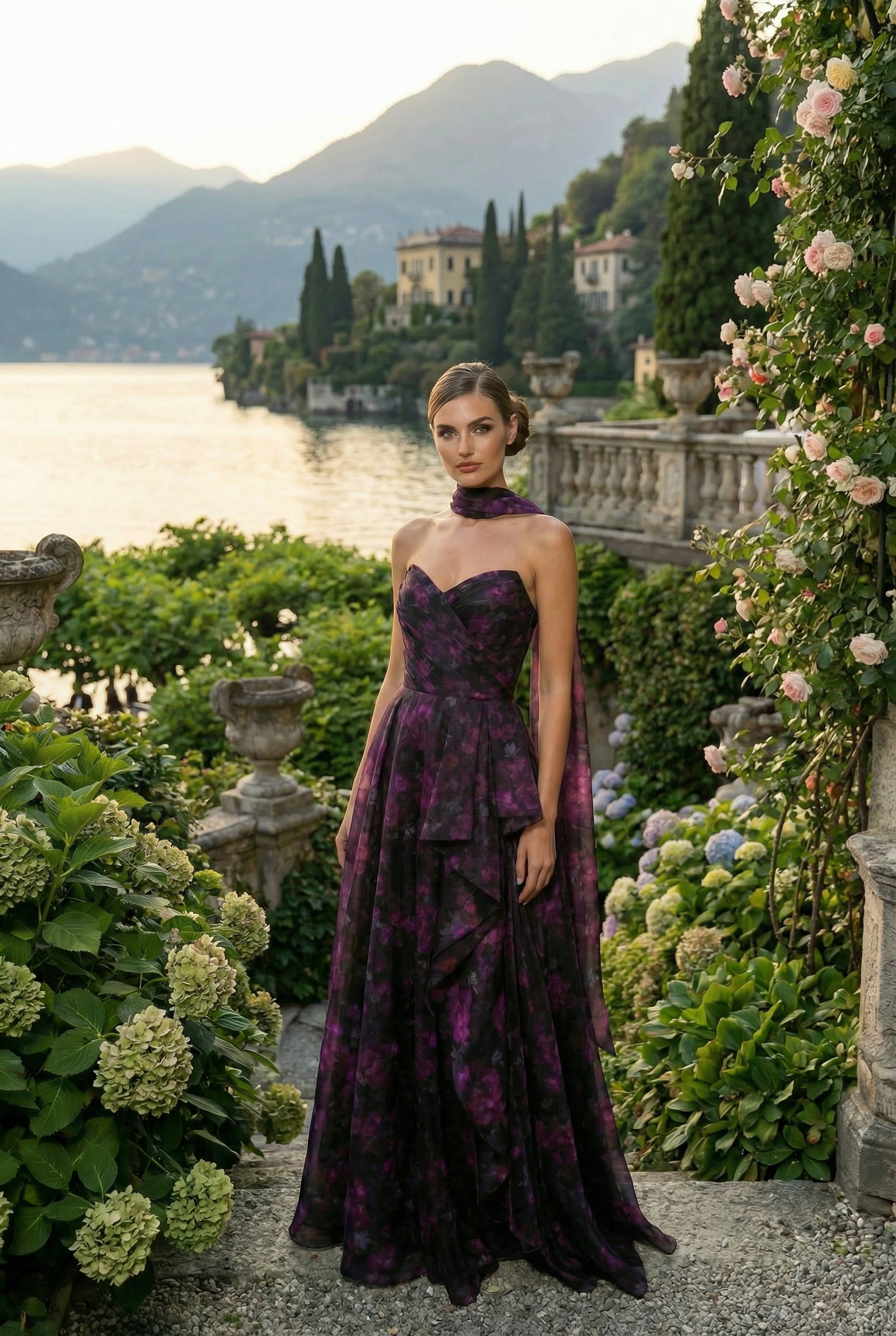 WINIFRED GOWN & SCARF SET