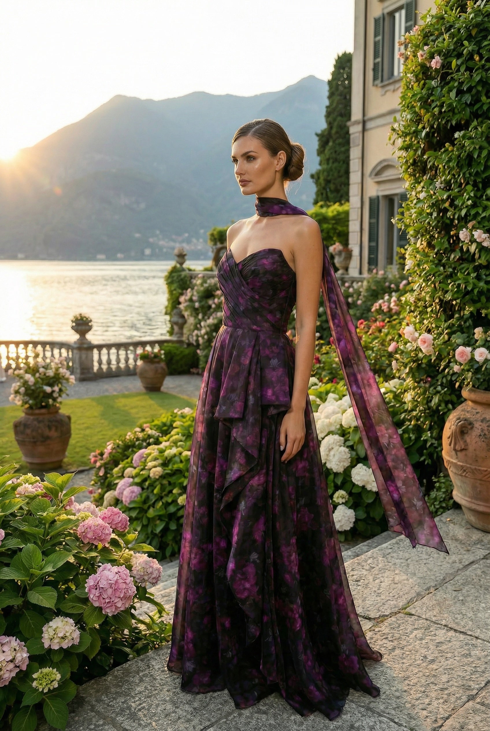 WINIFRED GOWN & SCARF SET