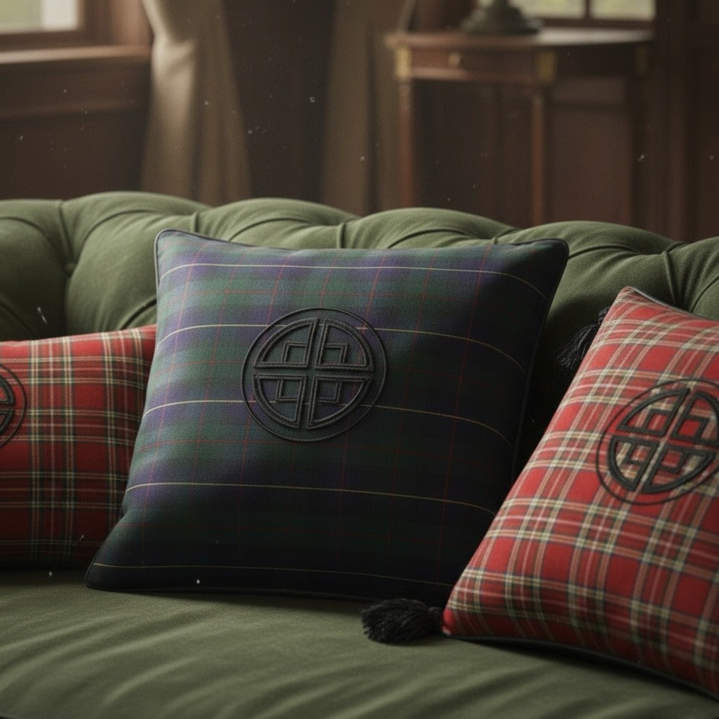 BLACK WATCH EMBROIDERED PILLOW CASE