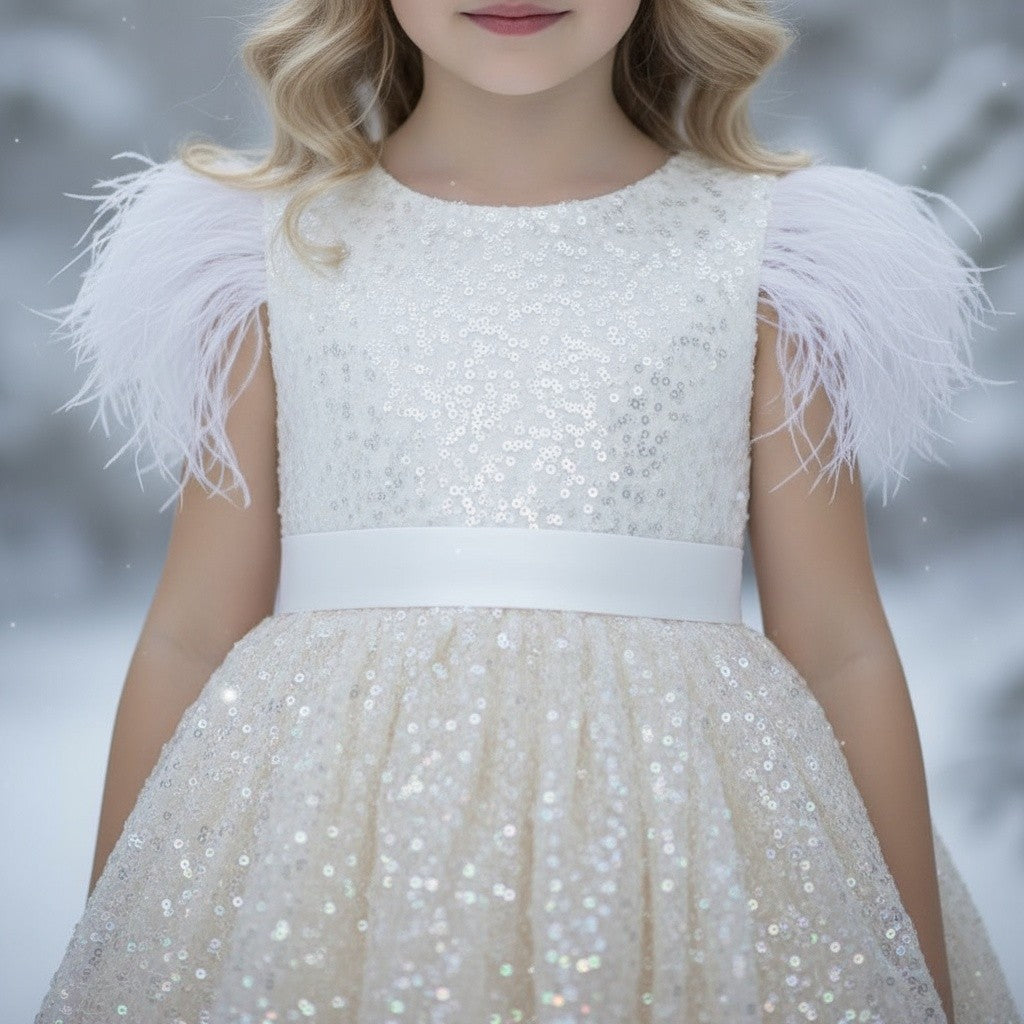 ELIANA DRESS & HAIR BOW SET WHITE