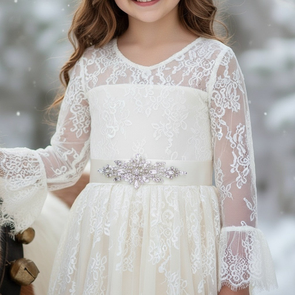 AINSLEY DRESS & BELT SET IVORY