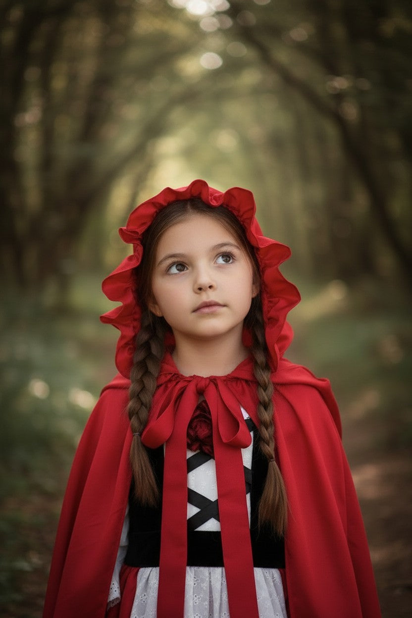 LUXE RED RIDING HOOD DRESS & CAPE SET