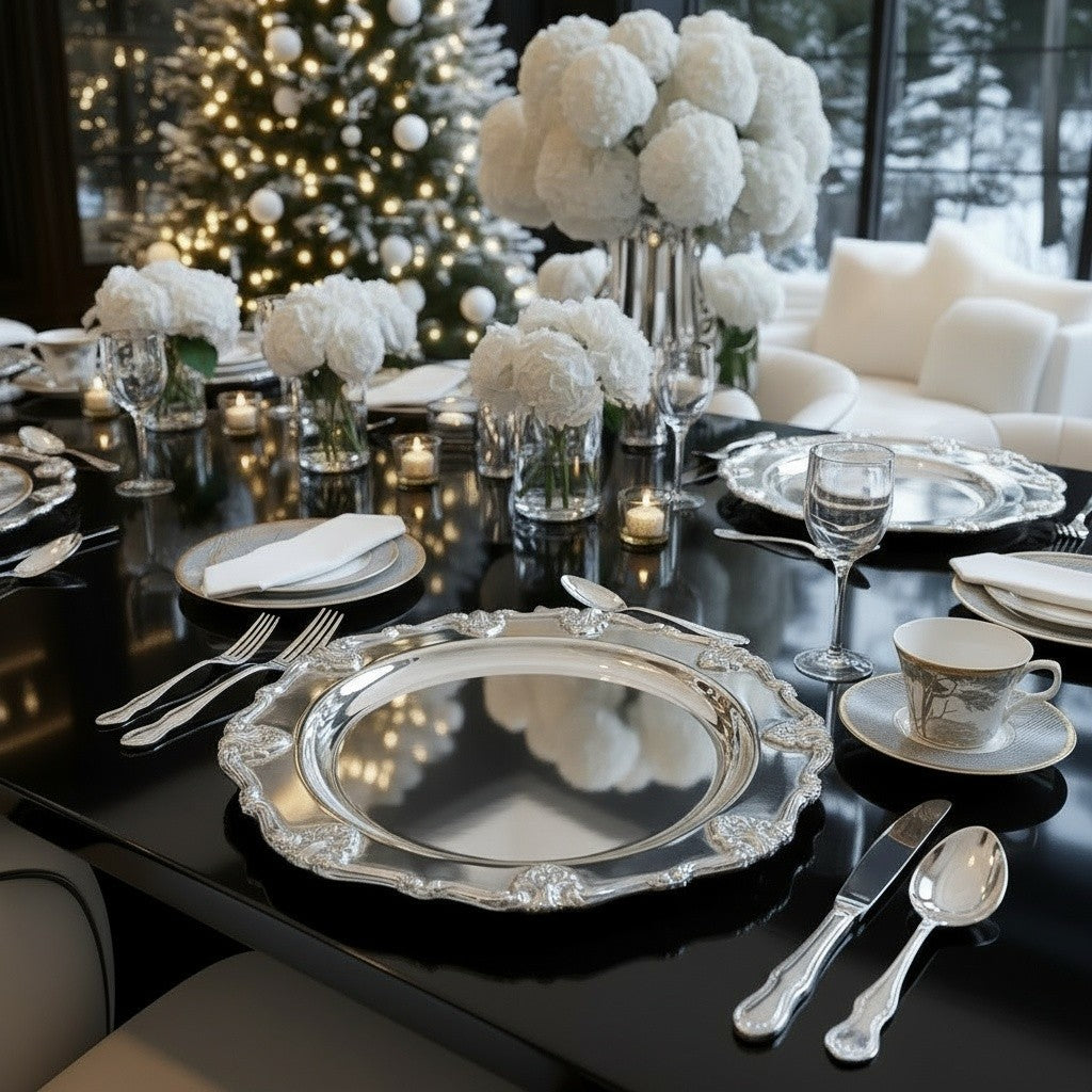 SILVER PLATED ST. JAMES CHARGER PLATE