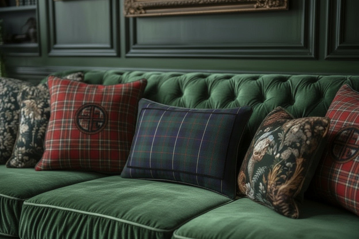 BLACK WATCH TARTAN BOLSTER PILLOW