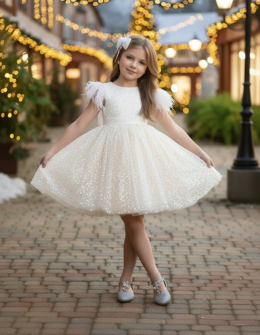 ELIANA DRESS & HAIR BOW SET WHITE