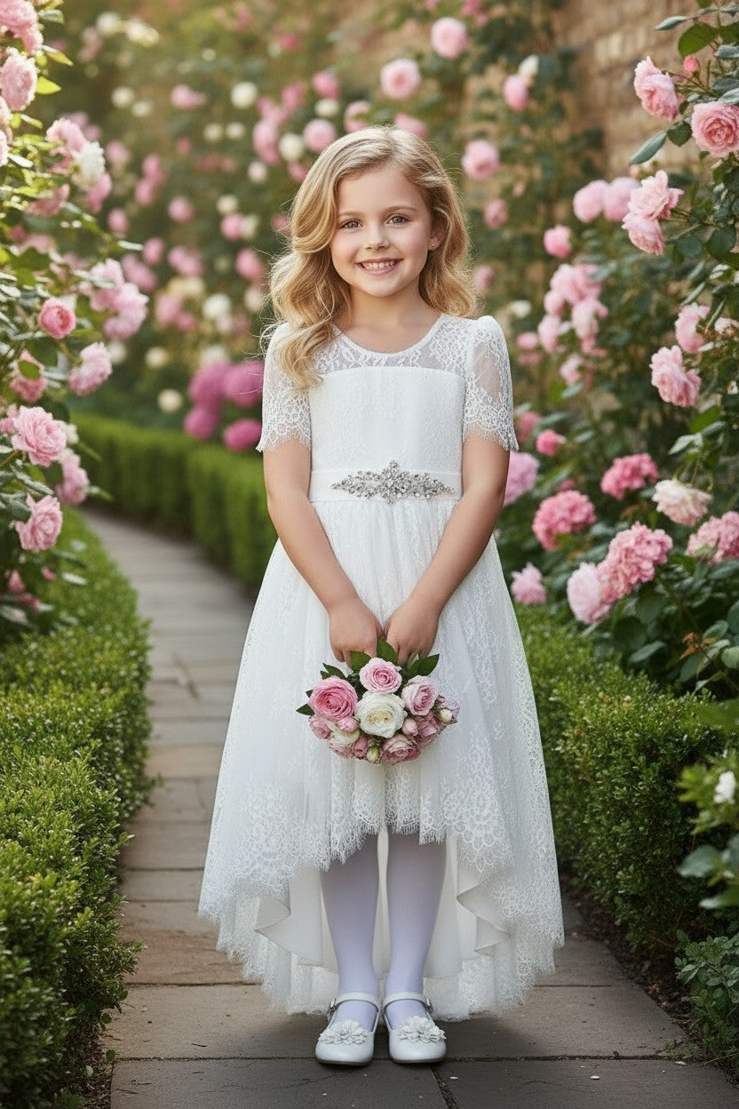 AINSLEY DRESS & BELT SET WHITE