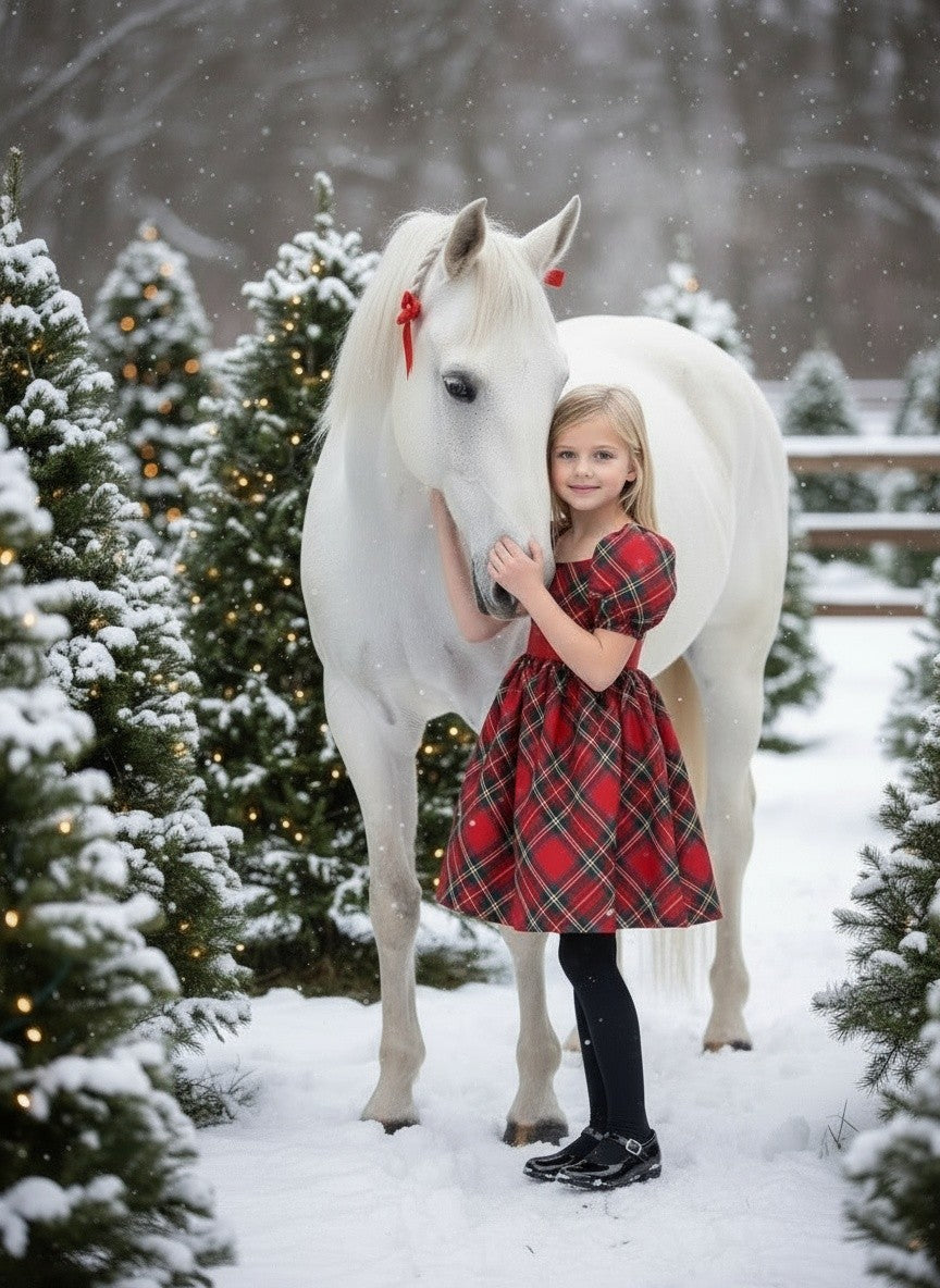 ARIELLE DRESS STEWART TARTAN