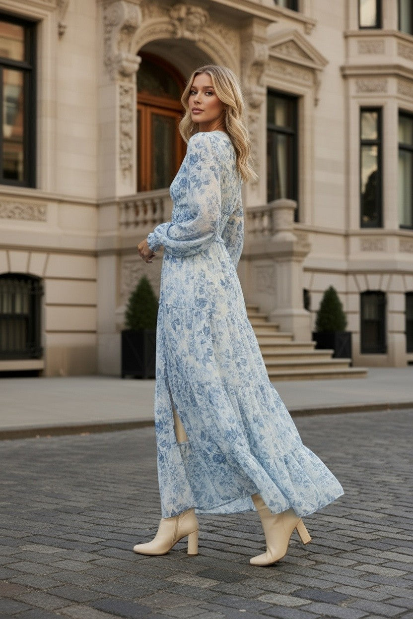 MARCELA DRESS BLUE FLORAL