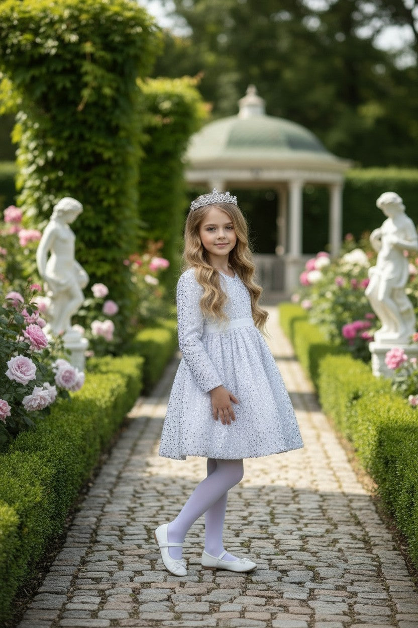 EMMA SEQUIN DRESS WHITE