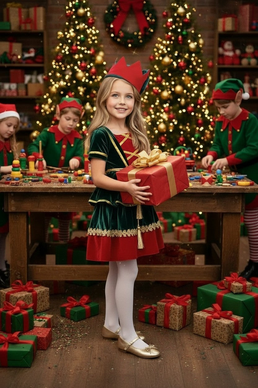 JANIE THE ELF DRESS & HAT SET