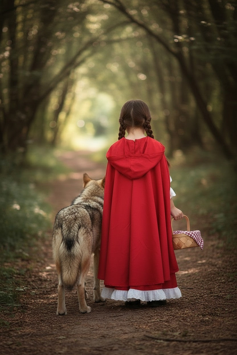 LUXE RED RIDING HOOD DRESS & CAPE SET