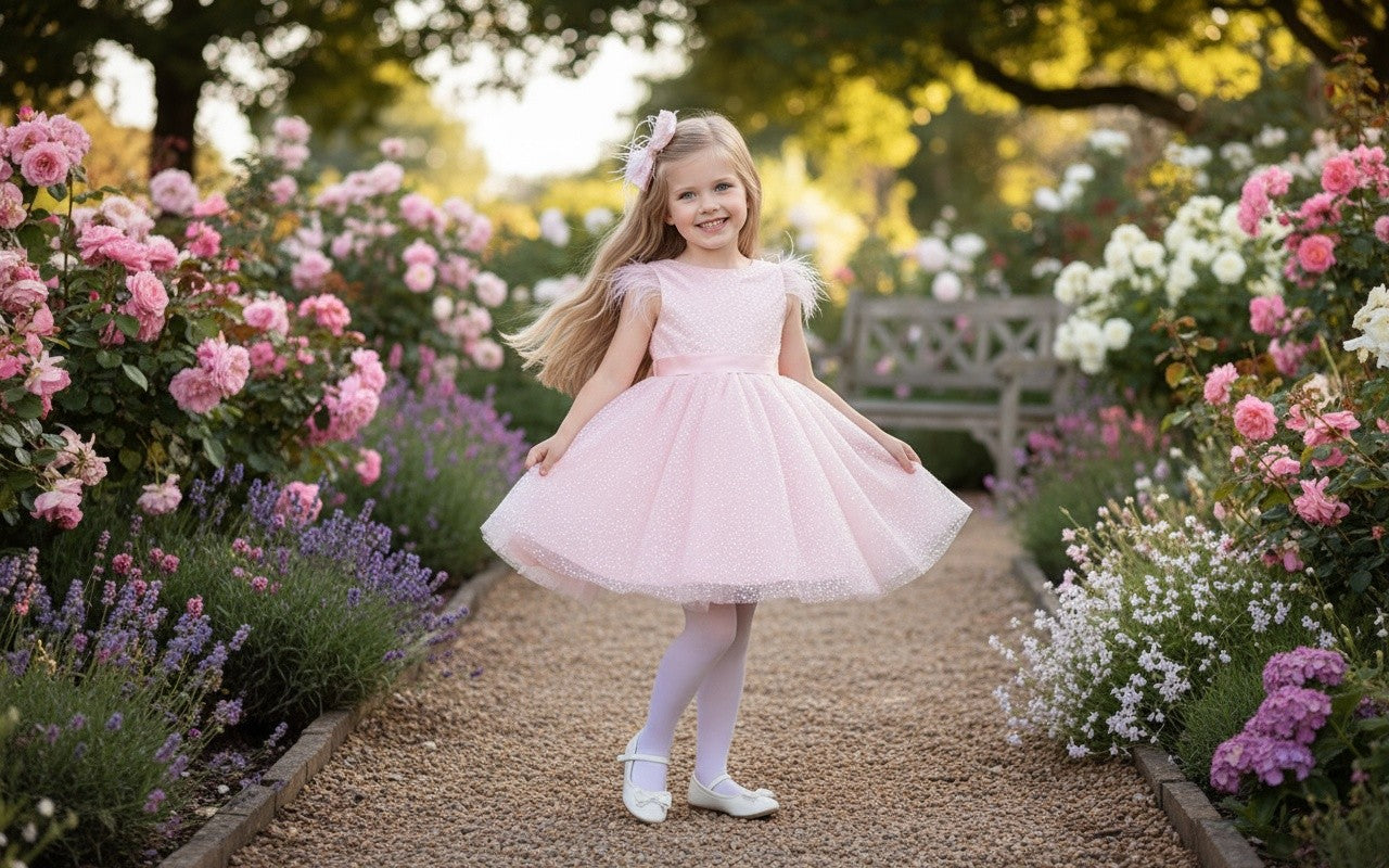 ELIANA DRESS & BOW SET BLUSH PINK