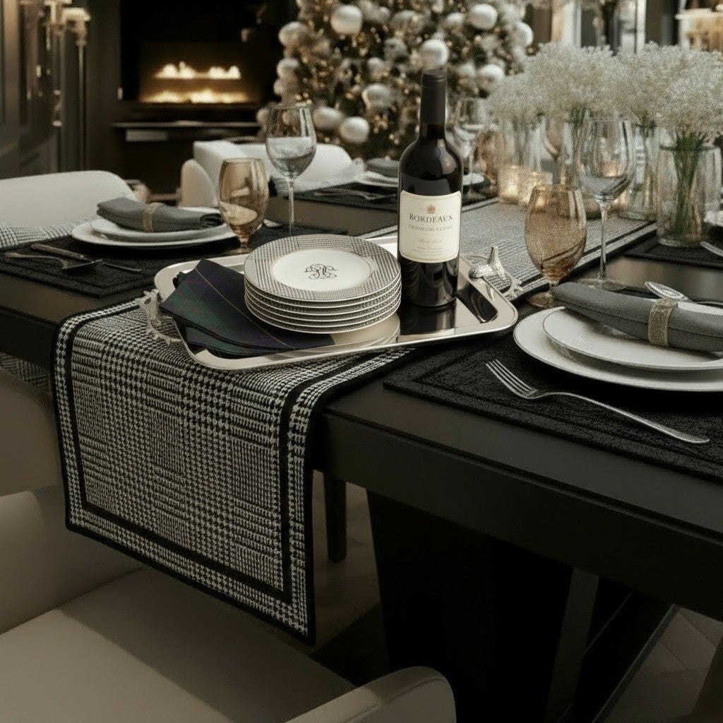 GLEN PLAID APPETIZER PLATES-4PC. SET