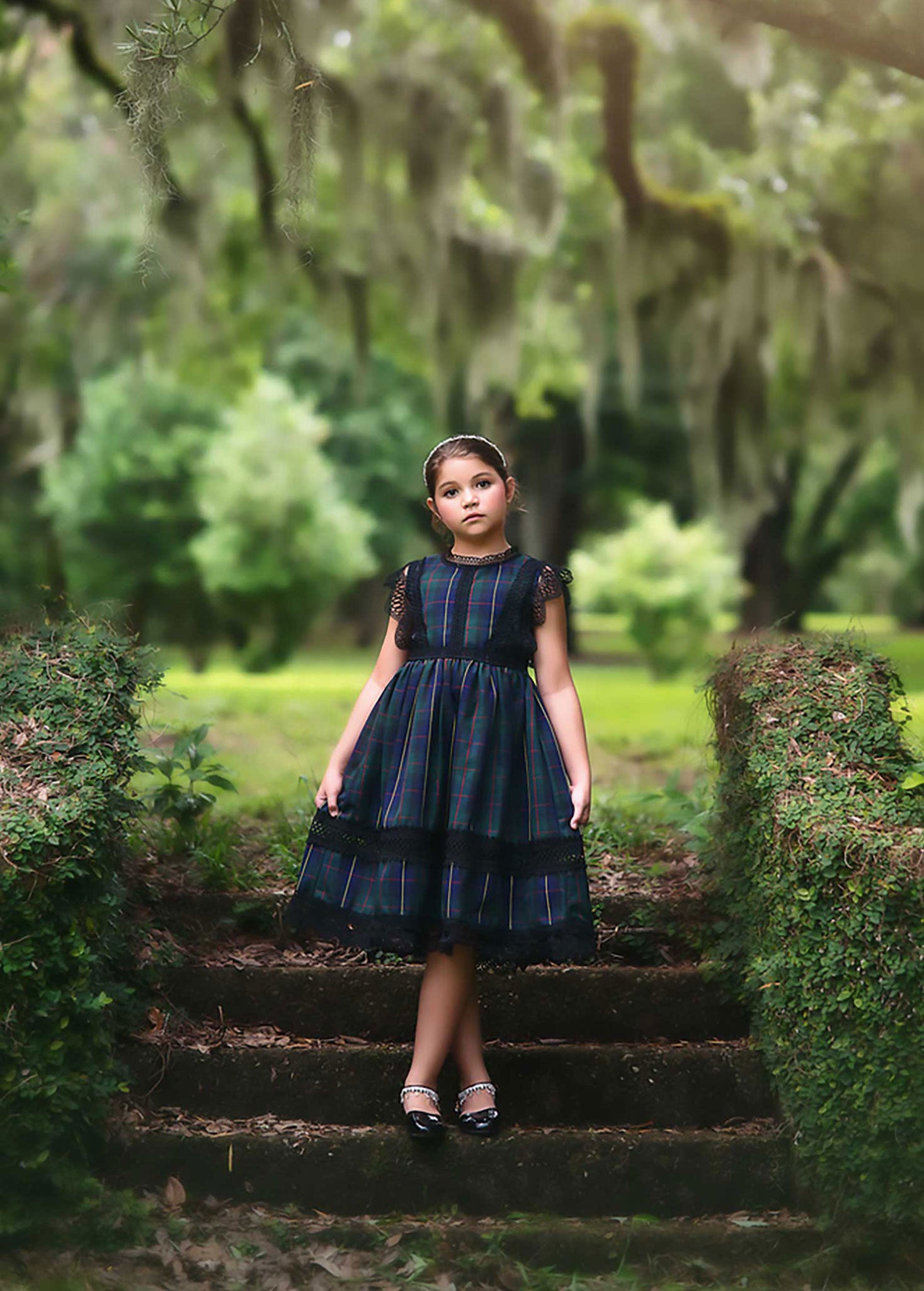 EVERLY DRESS HUNTING STEWART TARTAN