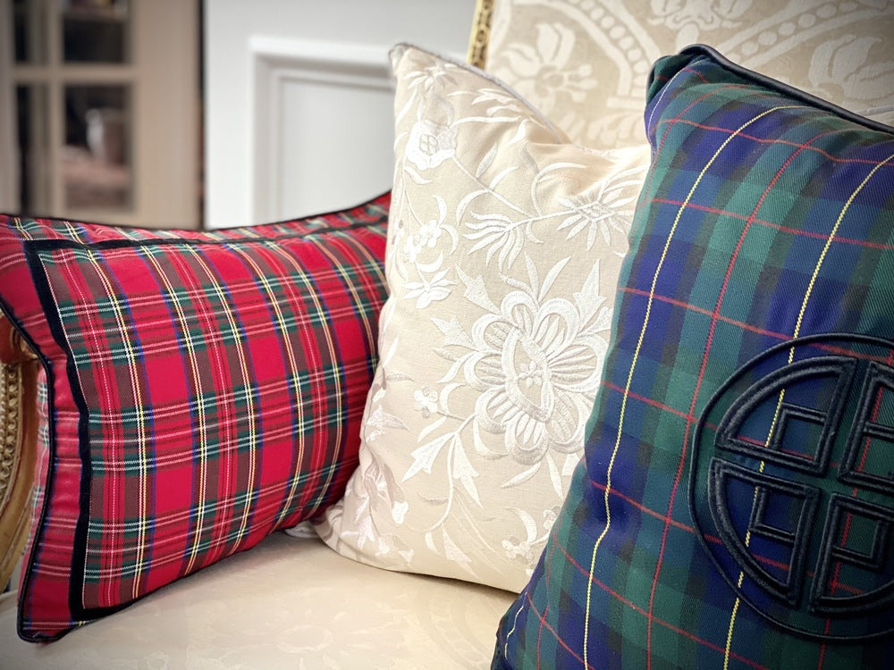 BLACK WATCH EMBROIDERED PILLOW CASE