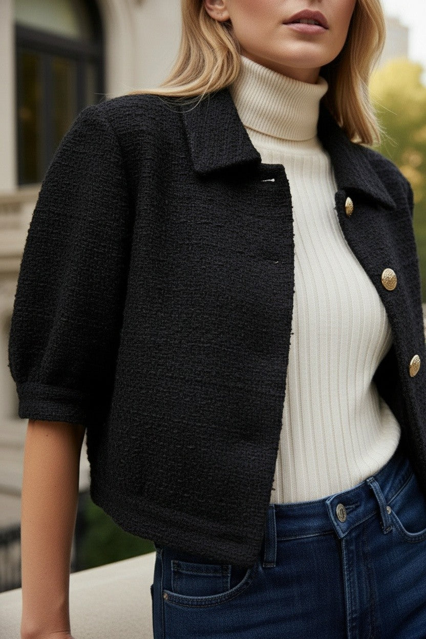 JANELLE CROPPED TWEED JACKET