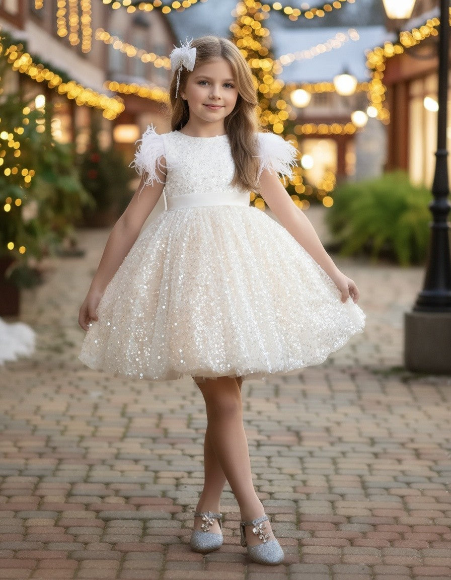 ELIANA DRESS & HAIR BOW SET WHITE