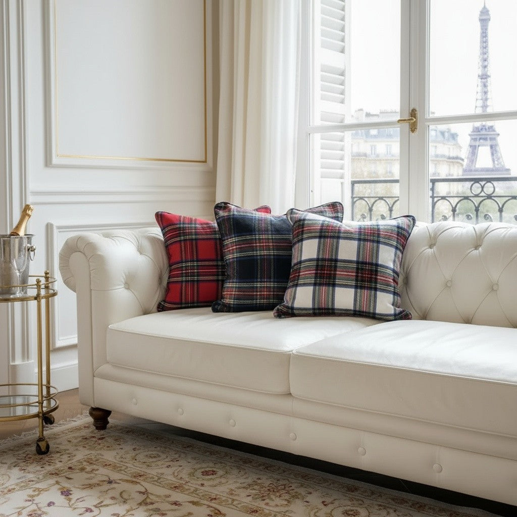 MONTROSE TARTAN PILLOW BLACK