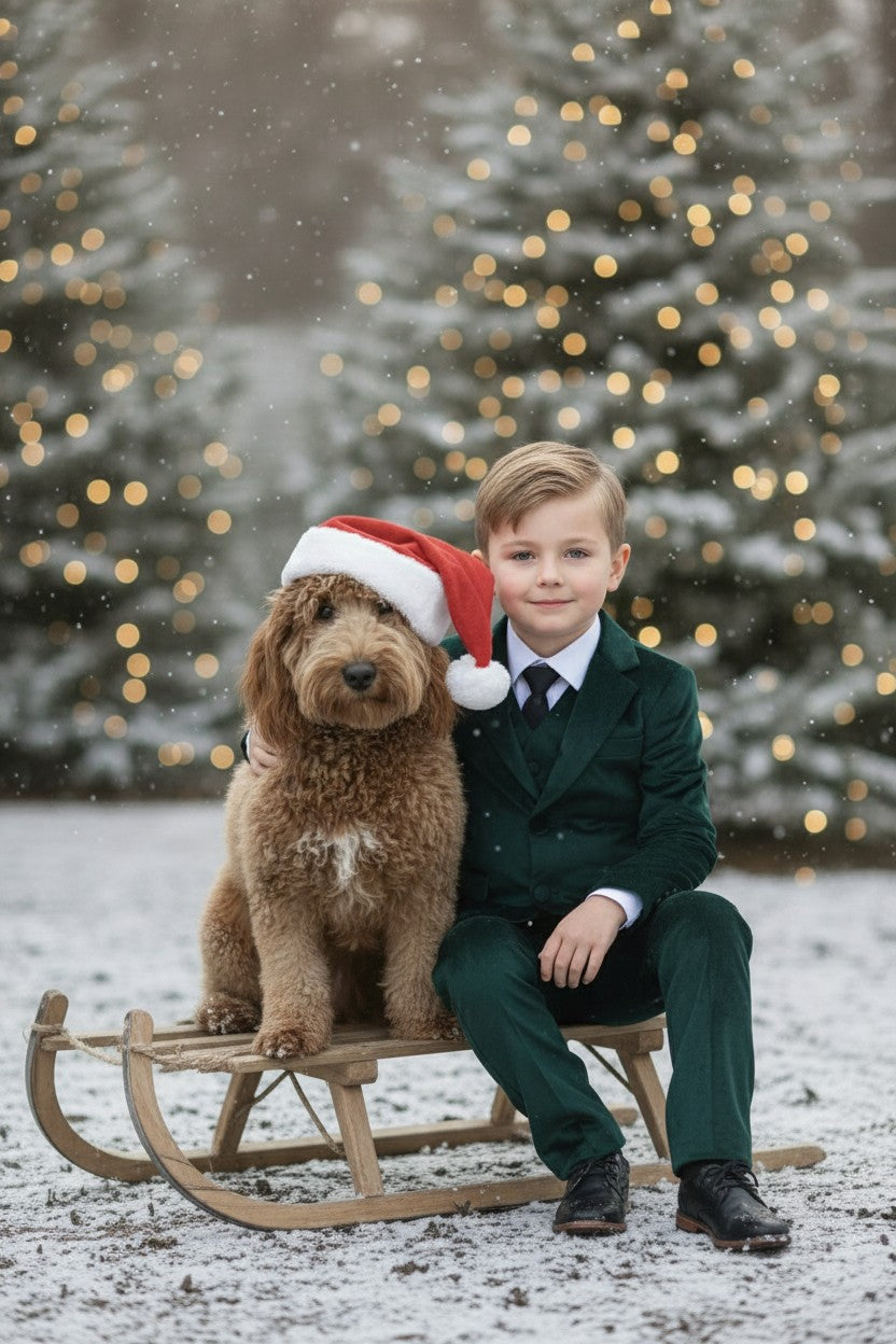 HANOVER EMERALD VELVET 3PC. SUIT