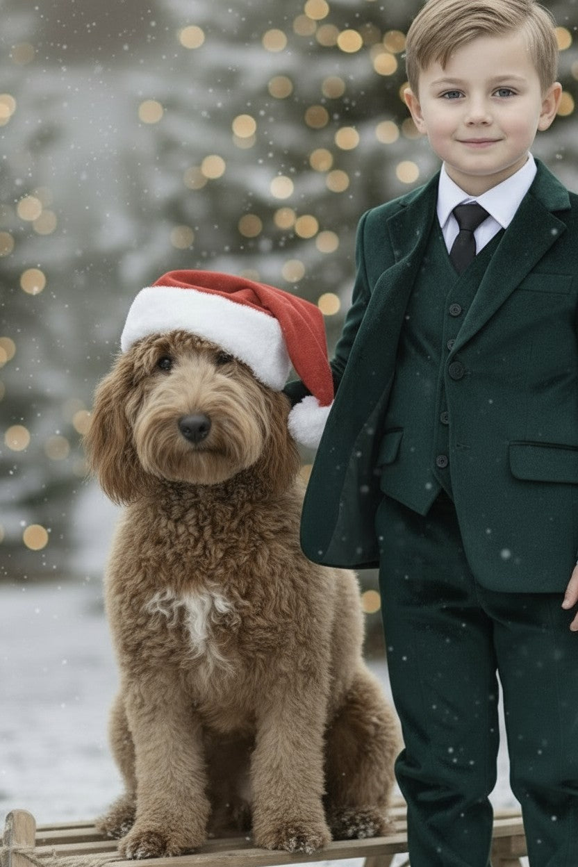 HANOVER EMERALD VELVET 3PC. SUIT