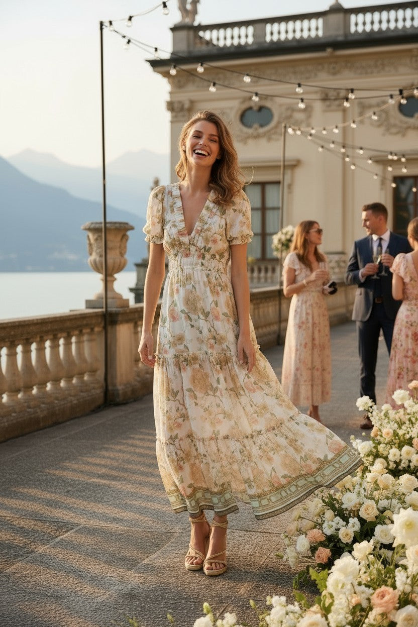 CAPUCINE DRESS IVORY FLORAL