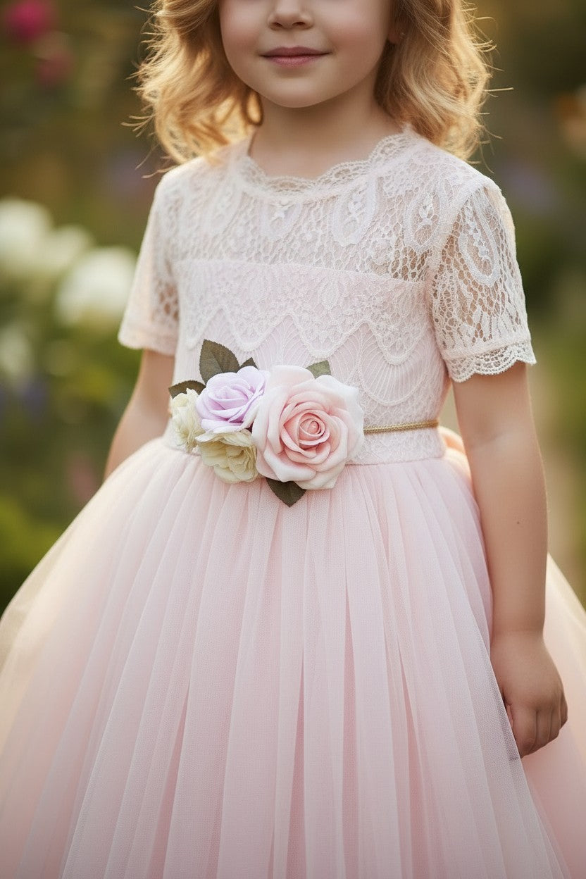 GRACIE GOWN & BELT SET PINK