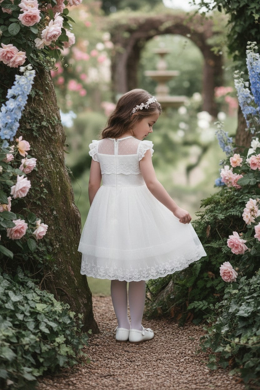 OLIVIA DRESS ANTIQUE WHITE