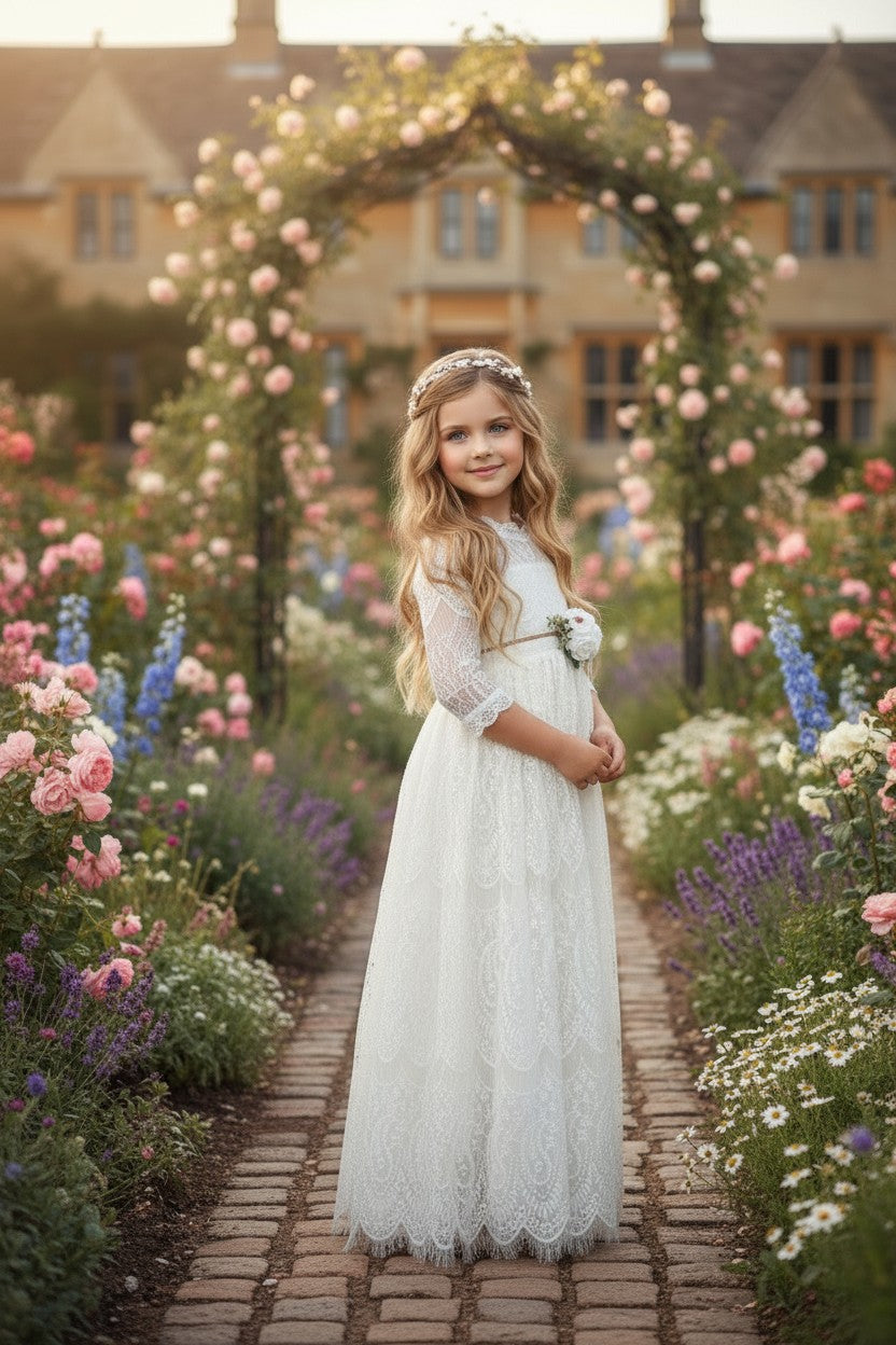 BELLA RAFAELA GOWN & BELT SET WHITE