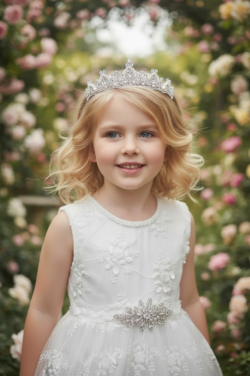 BELLA BRIANNA DRESS & BELT SET WHITE