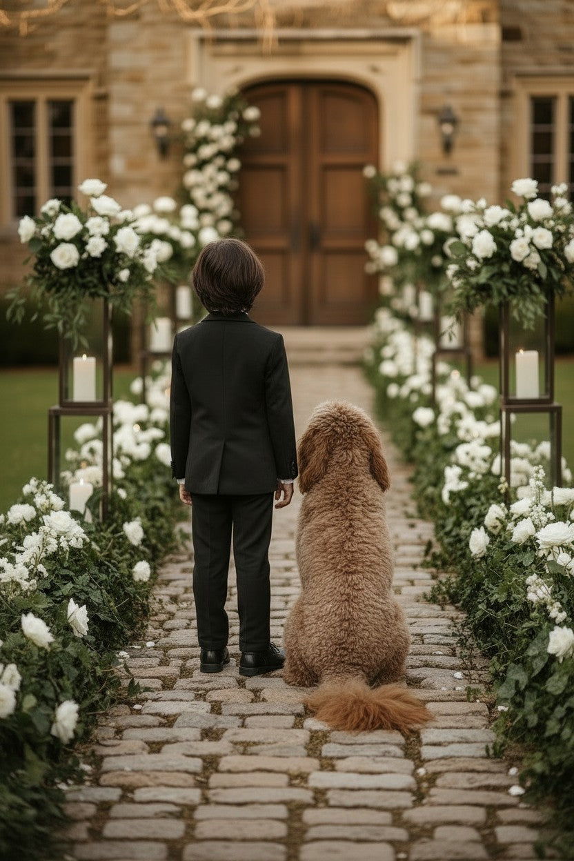 BOYS SAVILLE ROW BLACK TUXEDO 3PC. SET