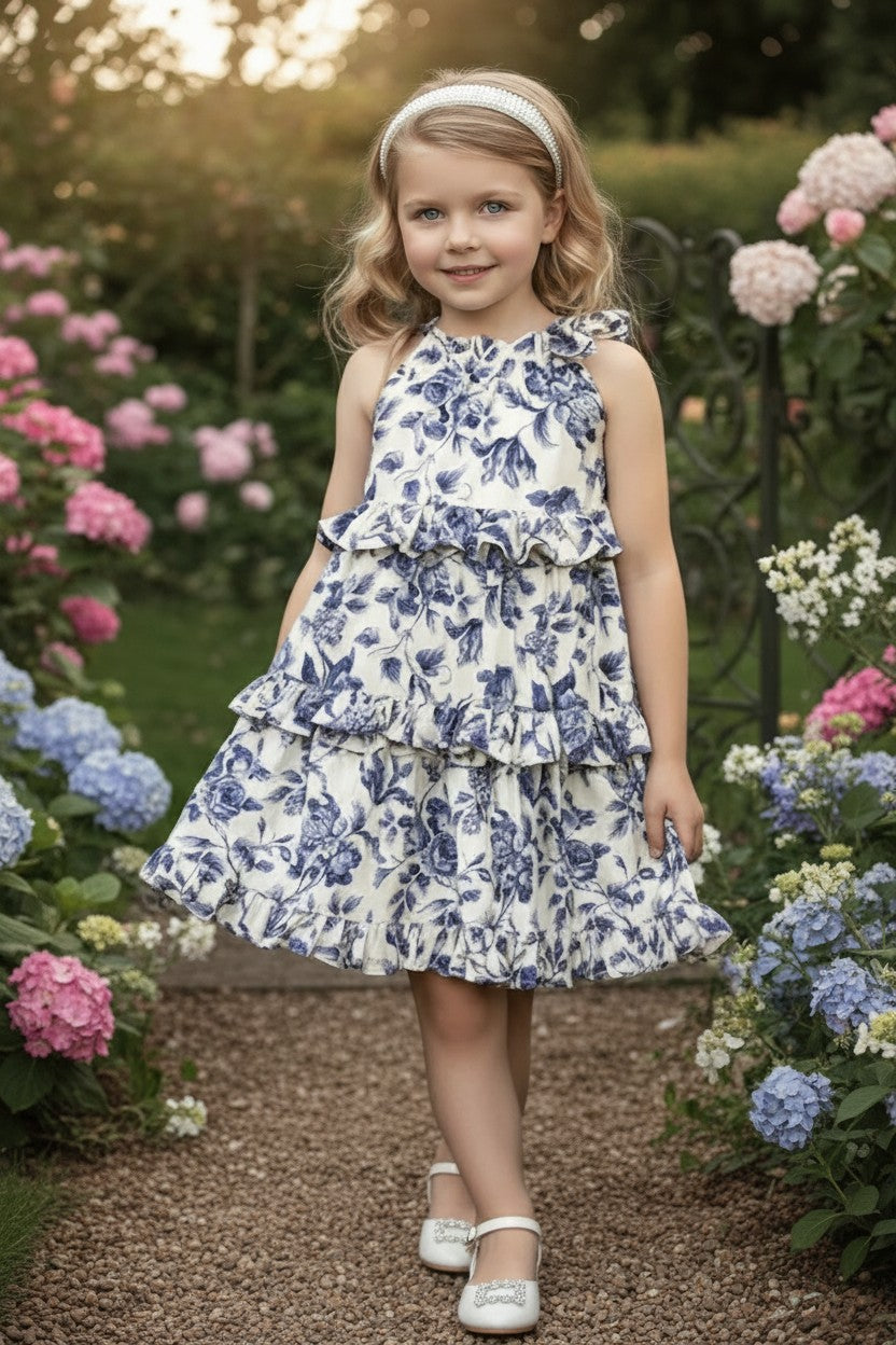 ZOEY DRESS BLUE FLORAL