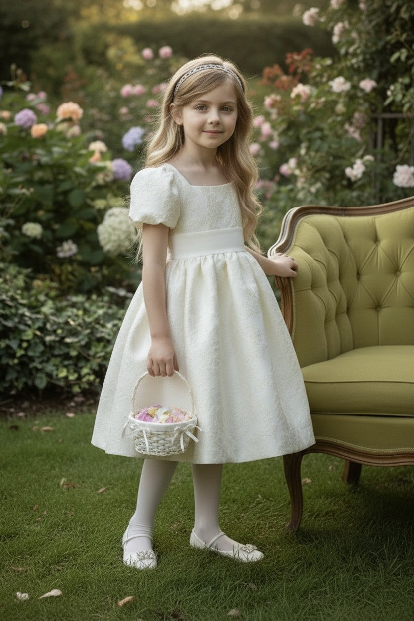 ARIELLE DRESS IVORY JACQUARD