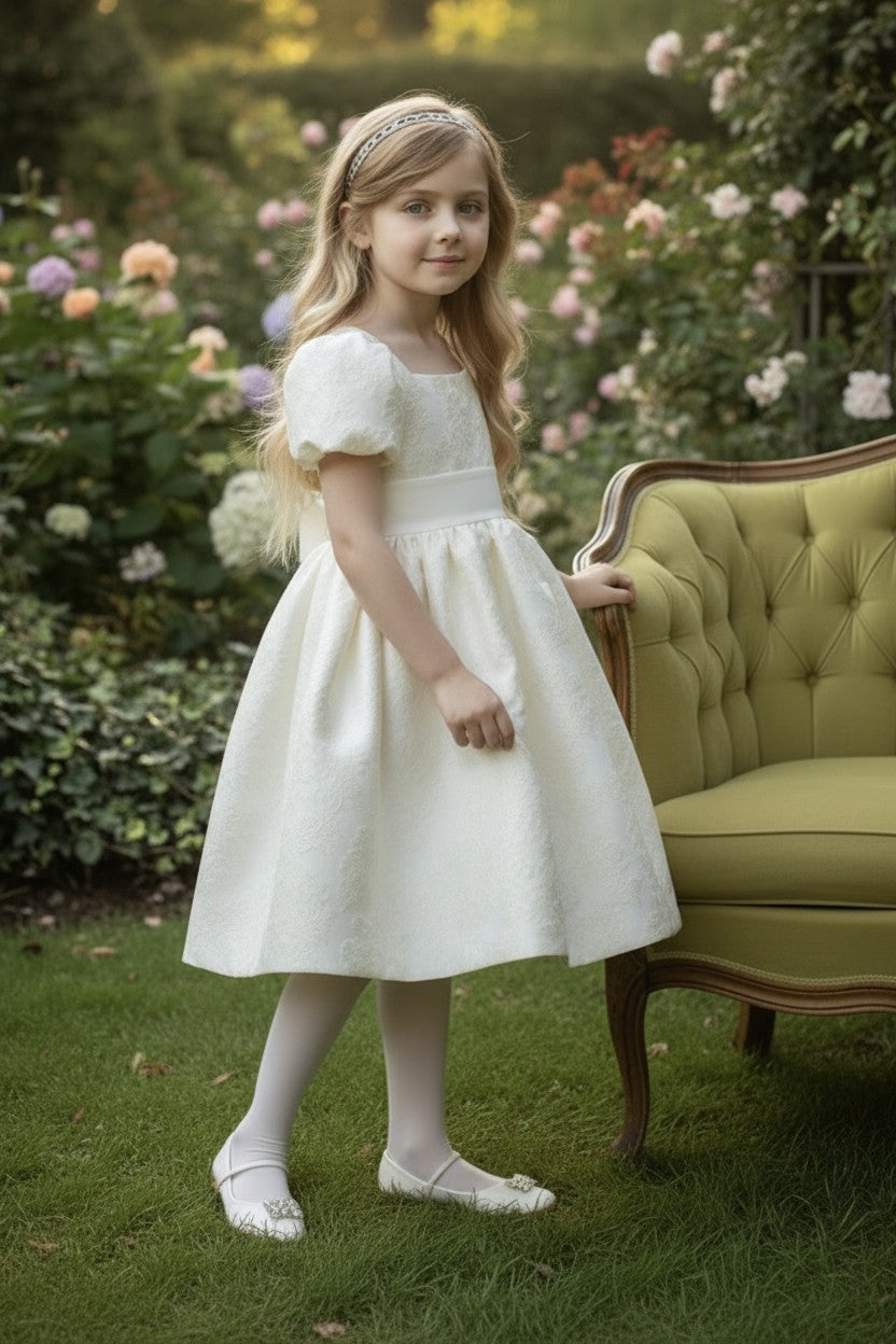 ARIELLE DRESS IVORY JACQUARD