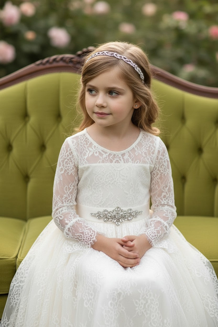 AINSLEY DRESS & BELT SET IVORY