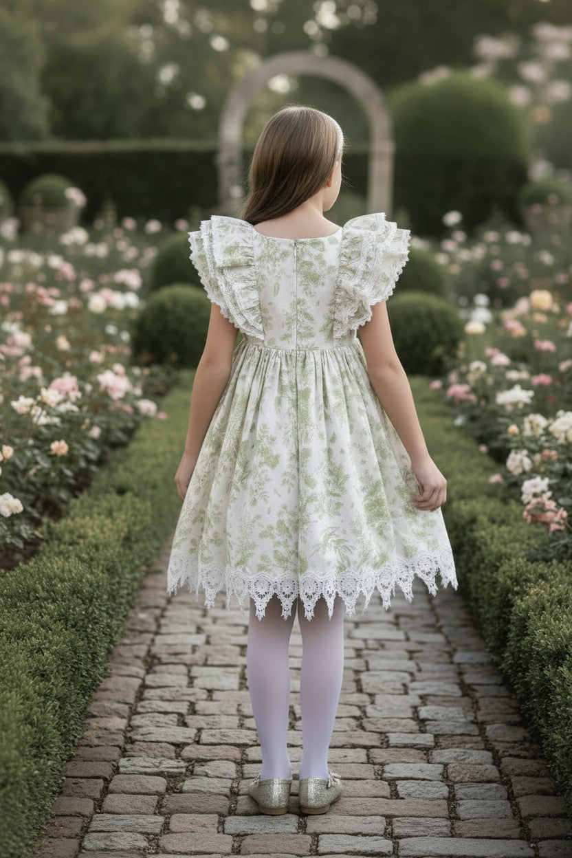ANNA DRESS GREEN FLORAL
