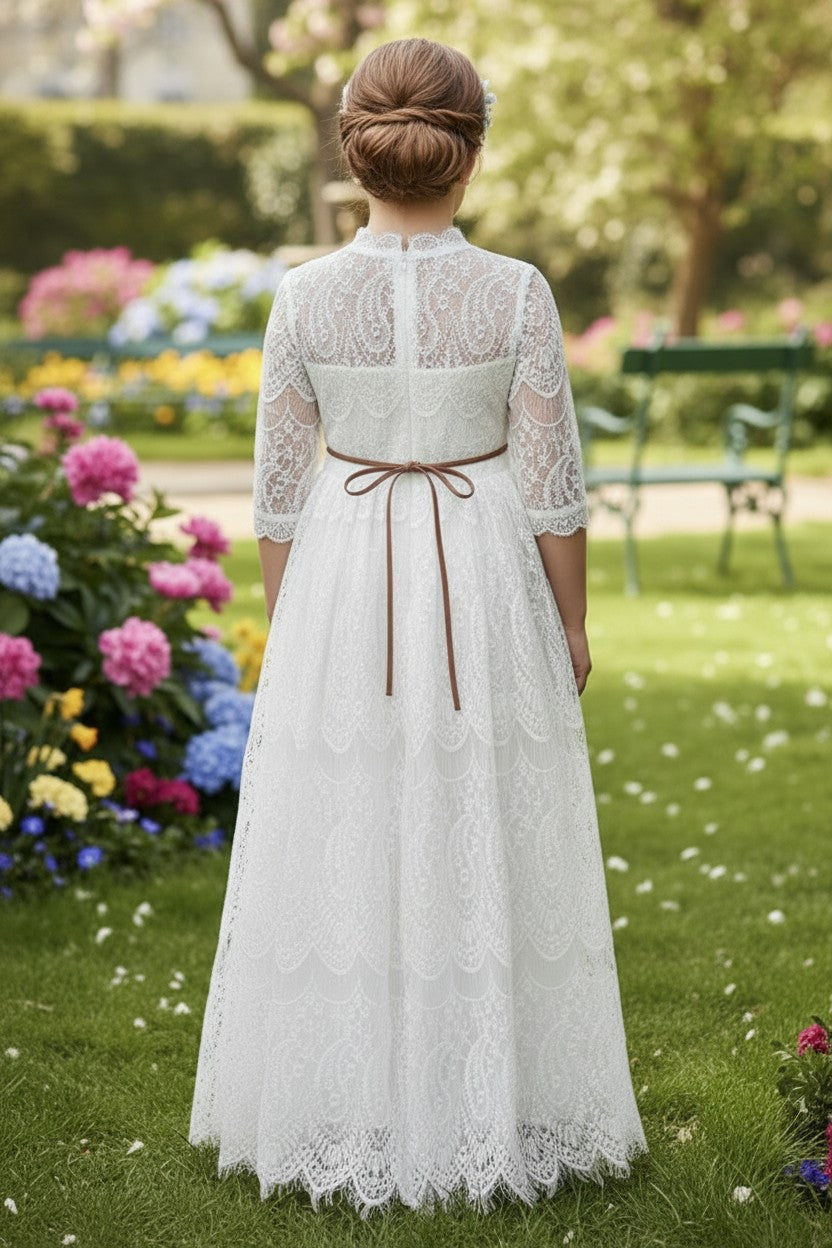 BELLA RAFAELA GOWN & BELT SET WHITE