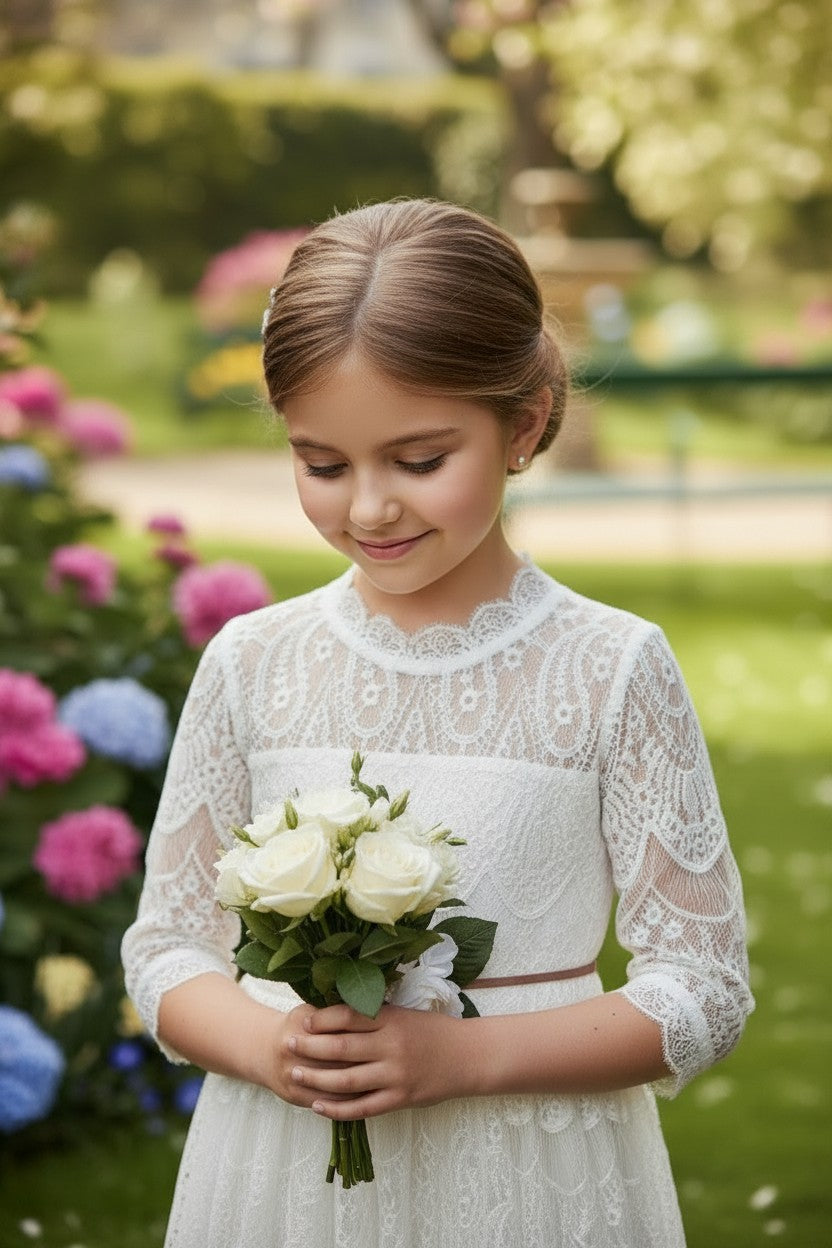 BELLA RAFAELA GOWN & BELT SET WHITE