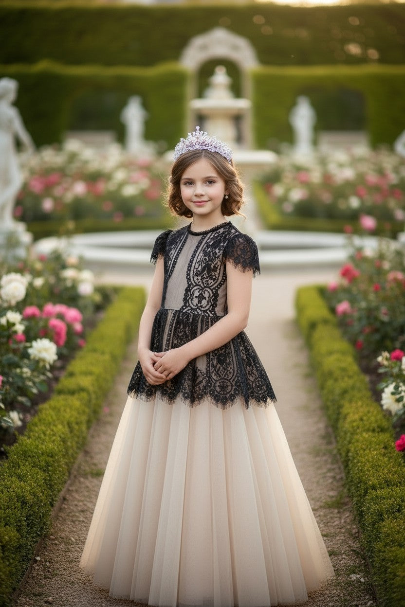 GWENDOLYN GOWN BLACK/NATURAL