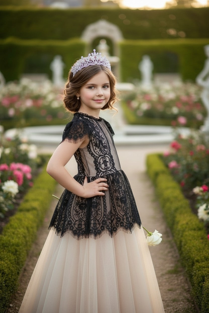 GWENDOLYN GOWN BLACK/NATURAL