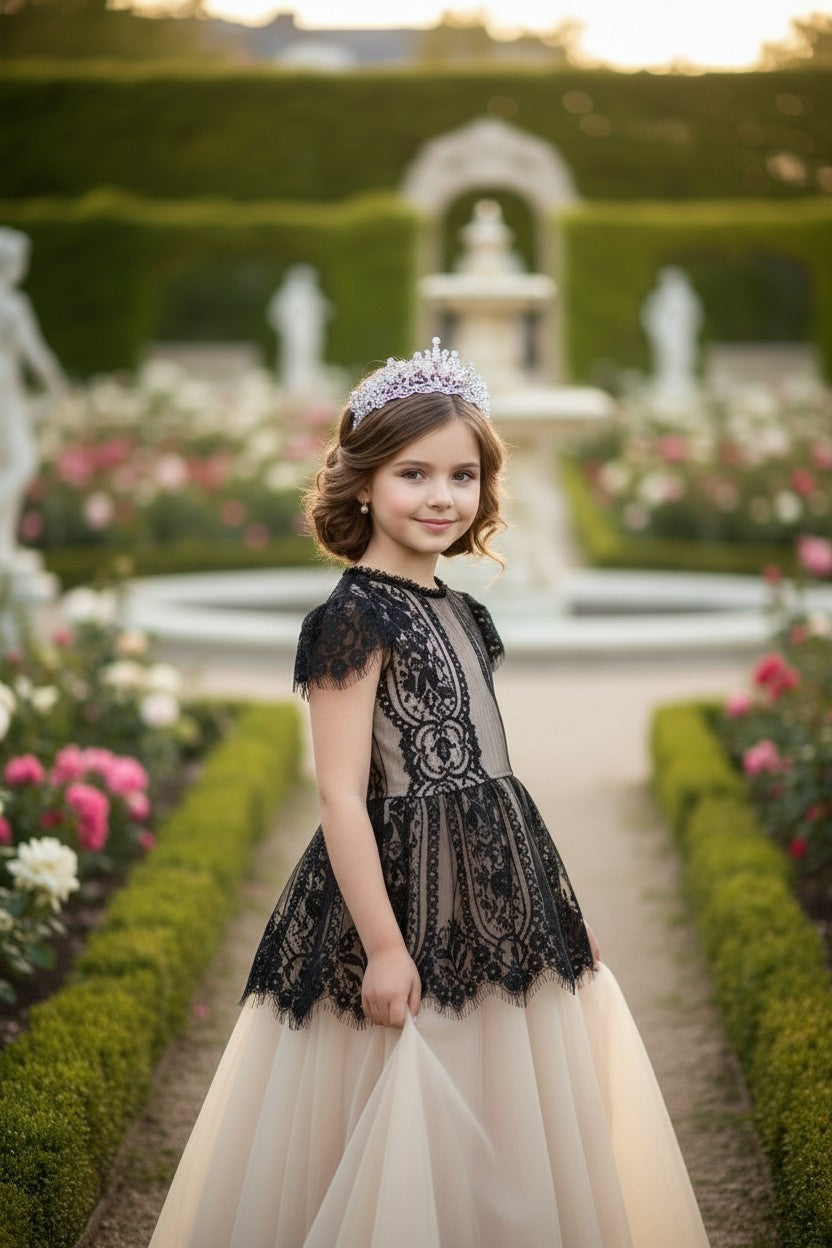 GWENDOLYN GOWN BLACK/NATURAL