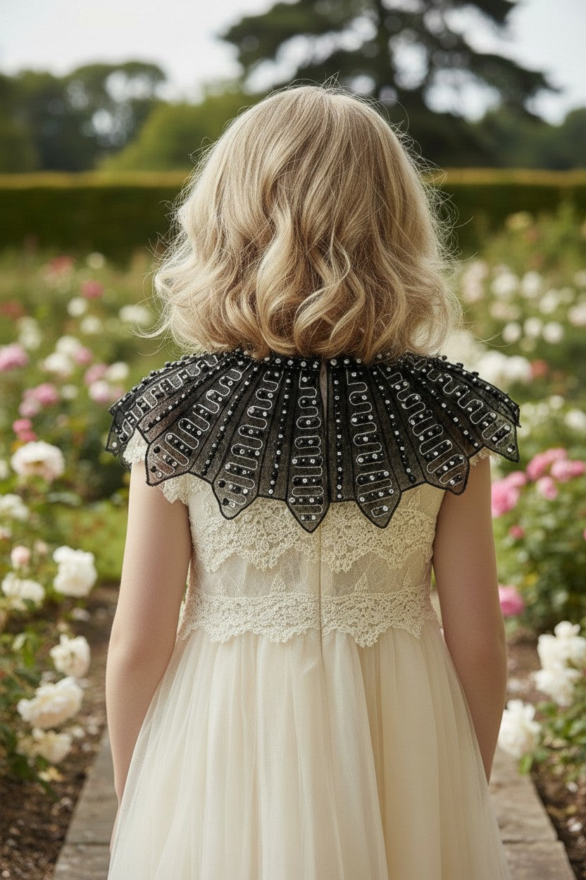 HENRIETTA JEWELED CAPE BLACK