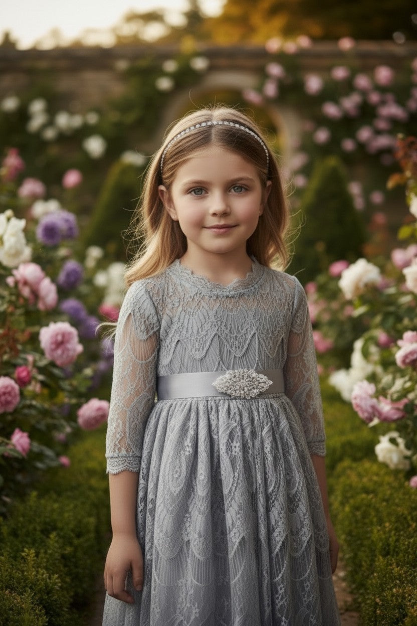 BELLA RAFAELA DRESS & BELT SET SILVER