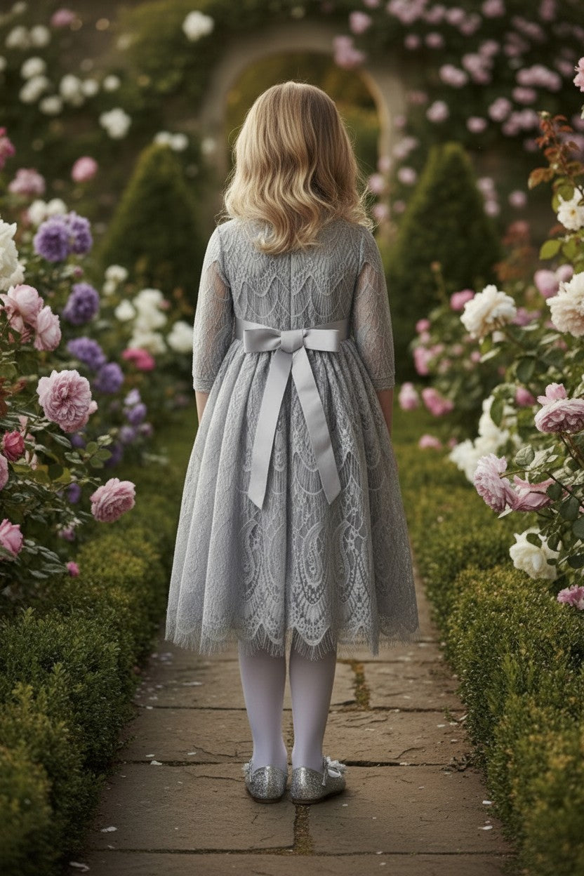 BELLA RAFAELA DRESS & BELT SET SILVER