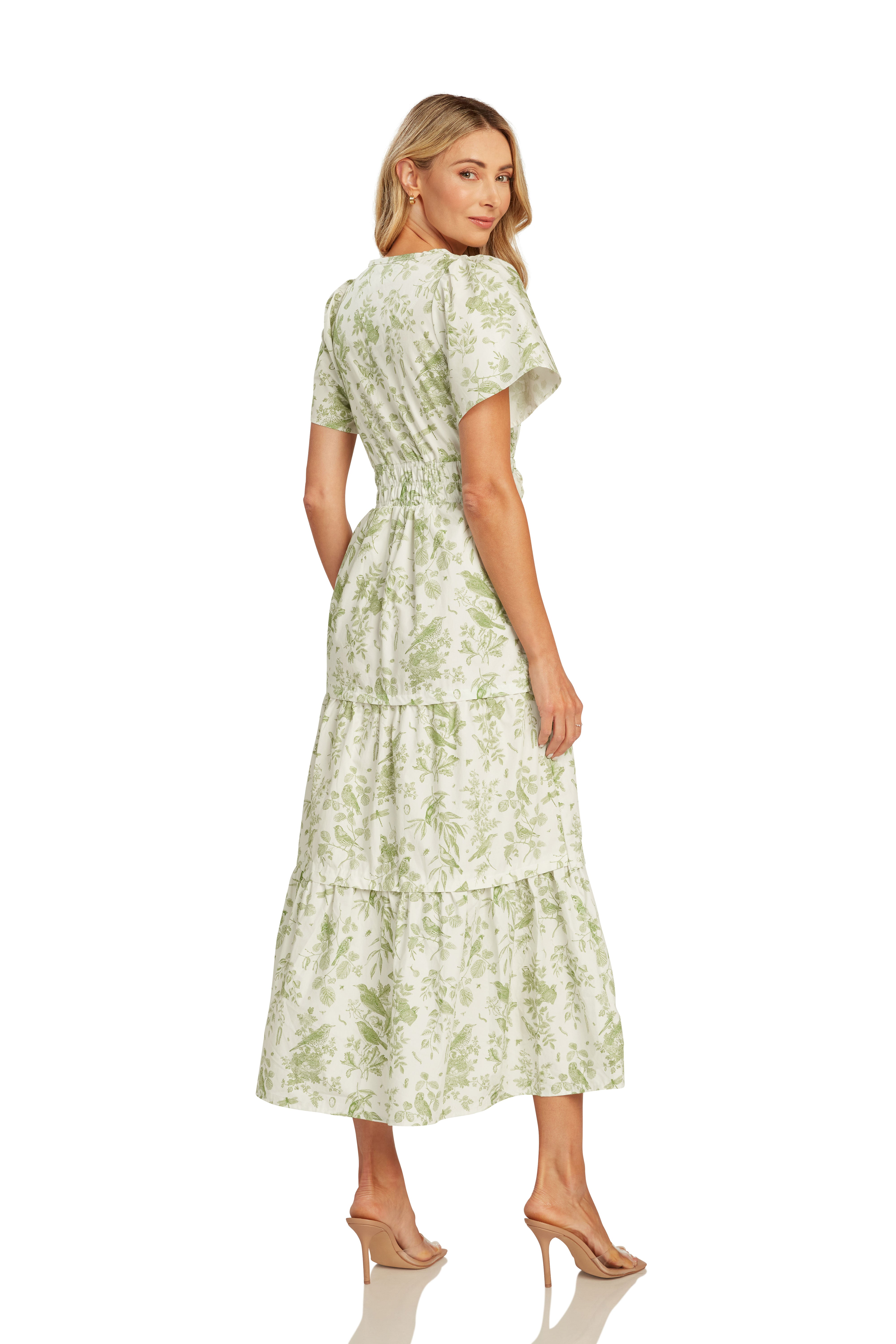 LINA MAXI DRESS GREEN FLORAL