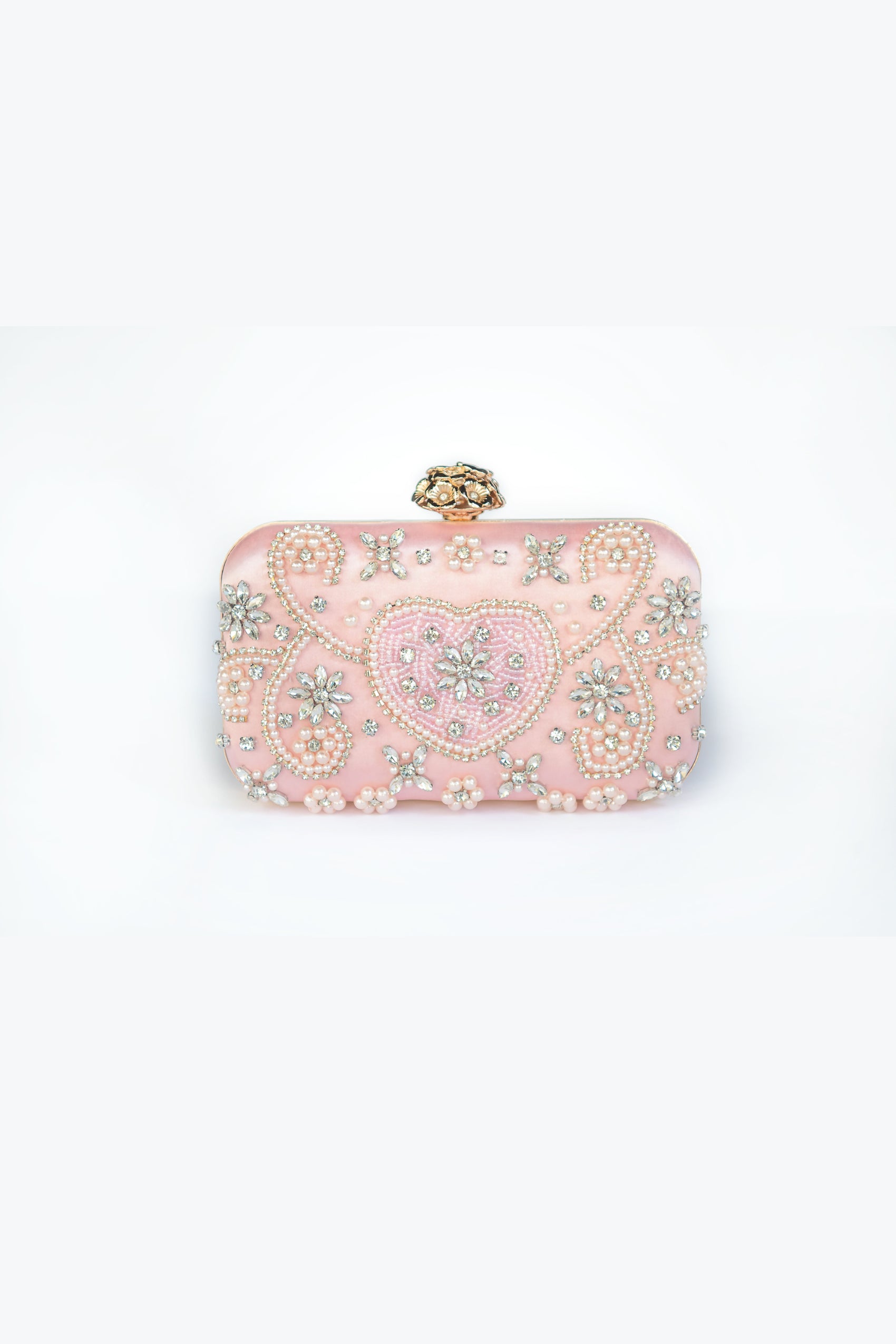 EDDAH JEWELED CLUTCH PINK