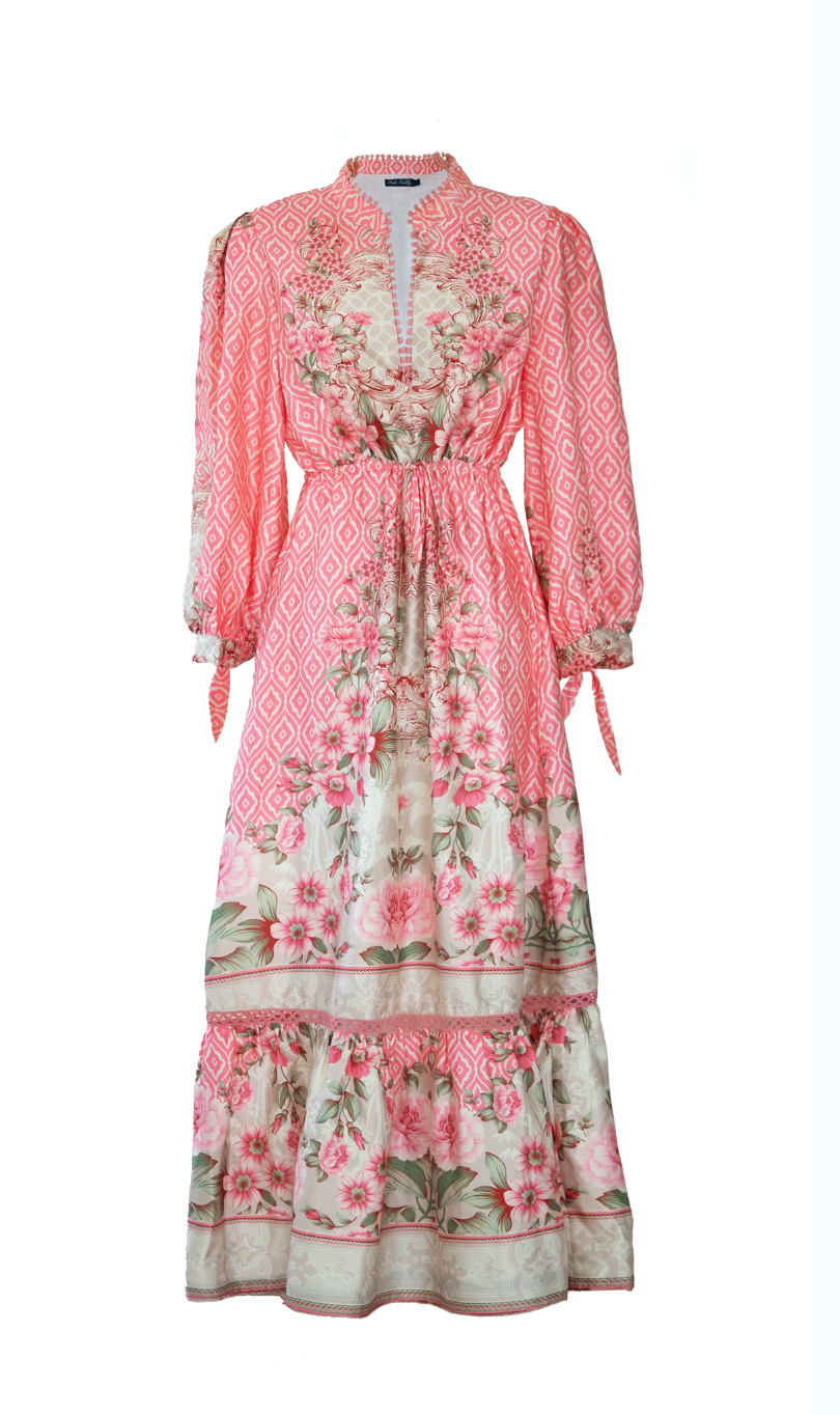 EVIE MAXI DRESS PINK FLORAL