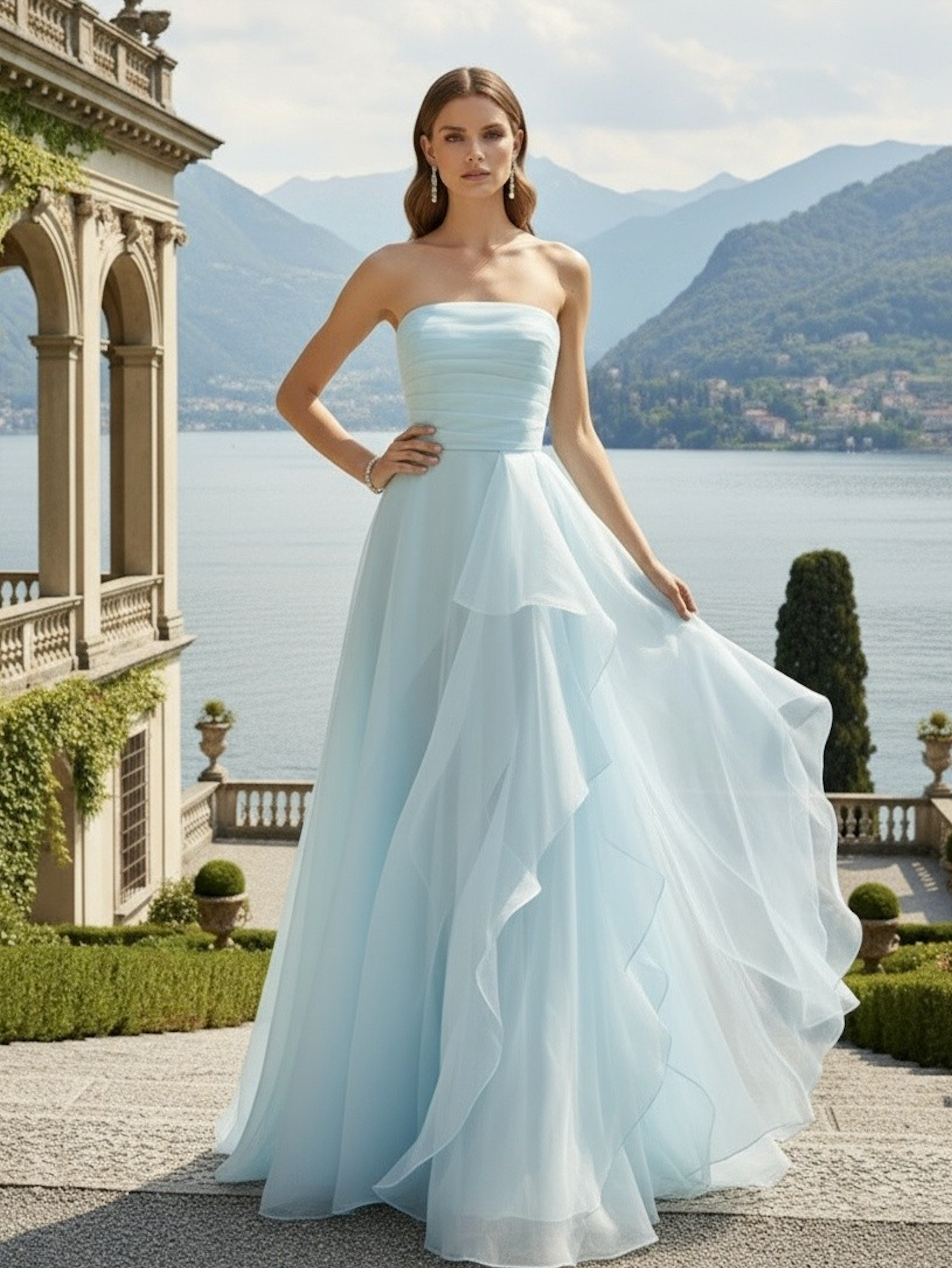 NALA GOWN BLUE ORGANZA