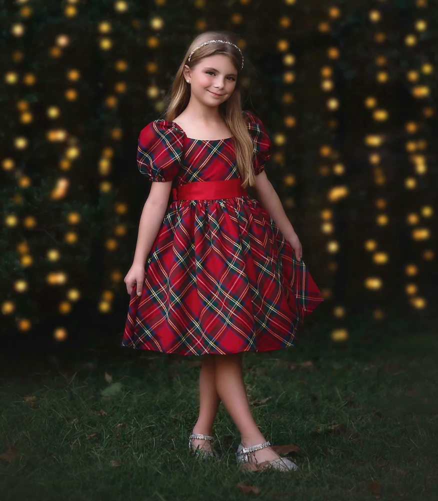 ARIELLE DRESS STEWART TARTAN
