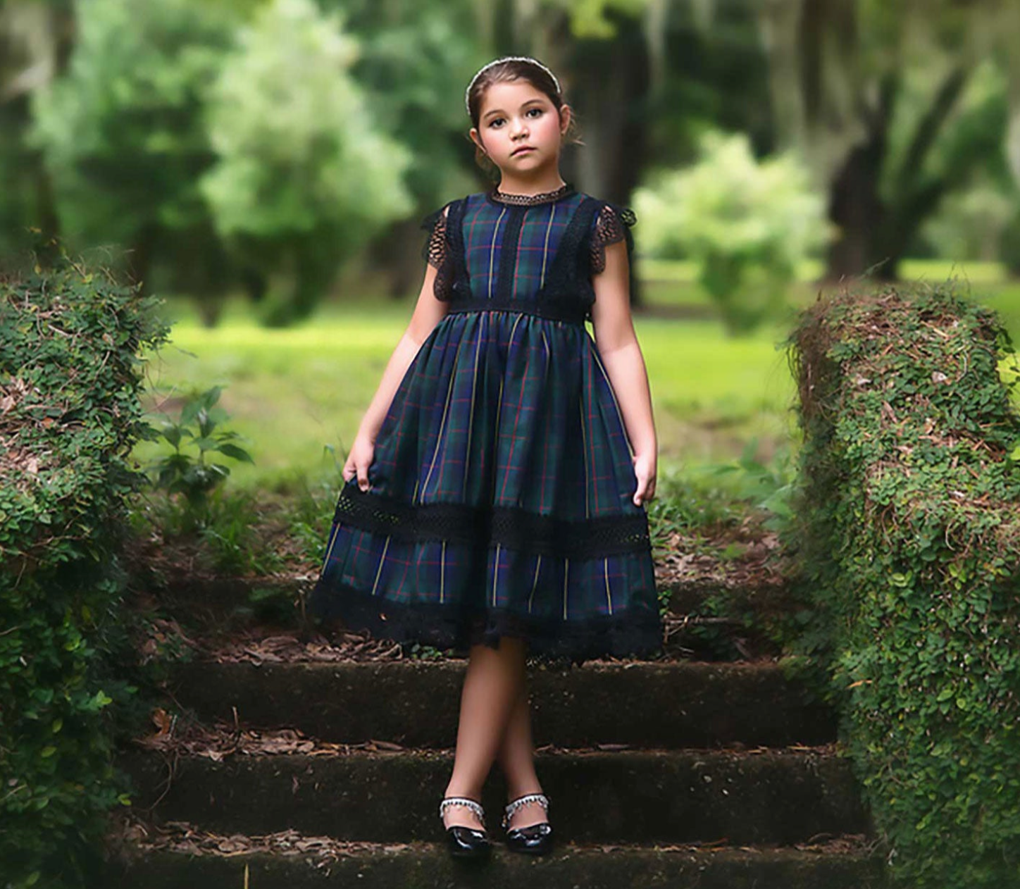 EVERLY DRESS HUNTING STEWART TARTAN