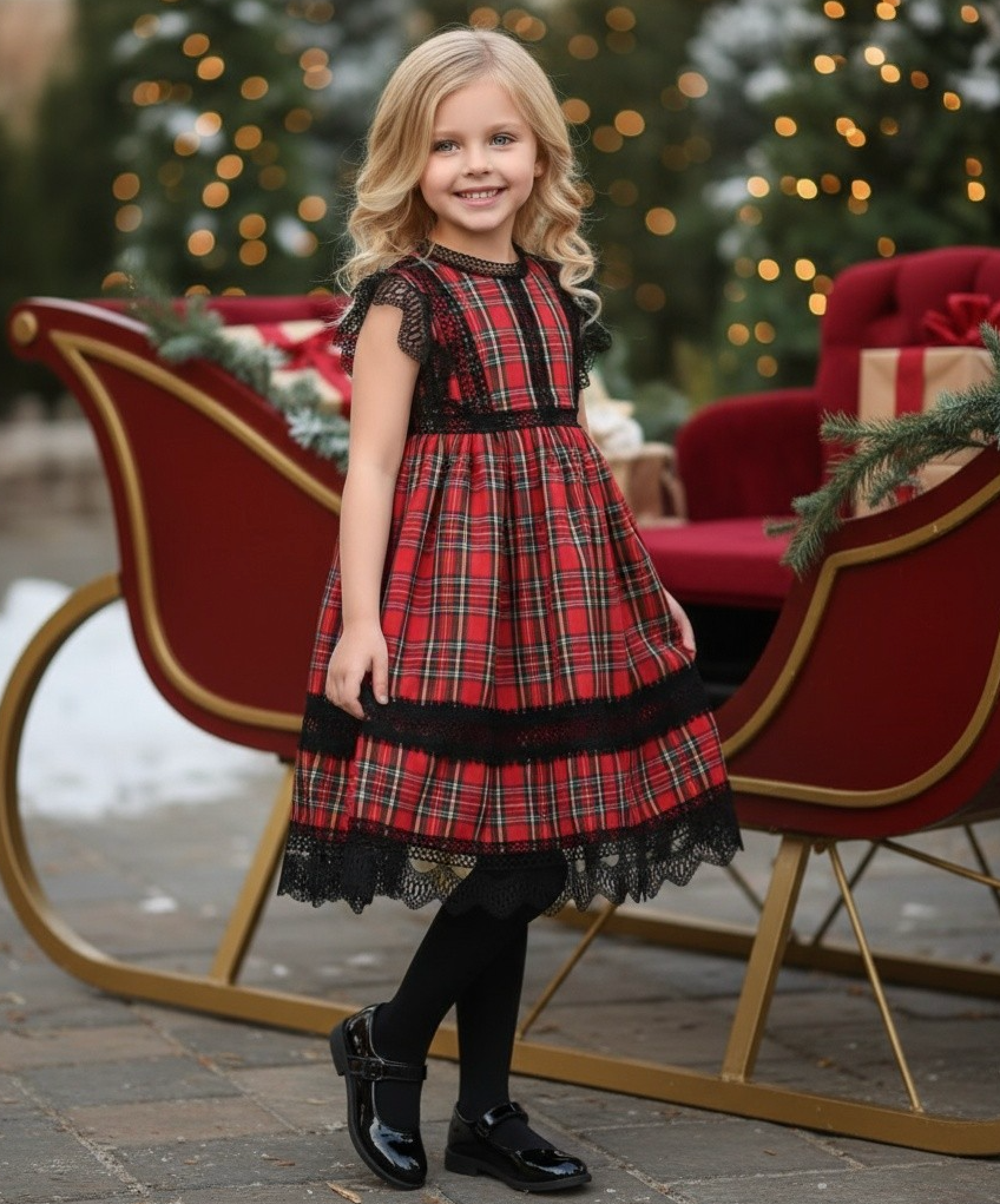 EVERLY DRESS STEWART TARTAN